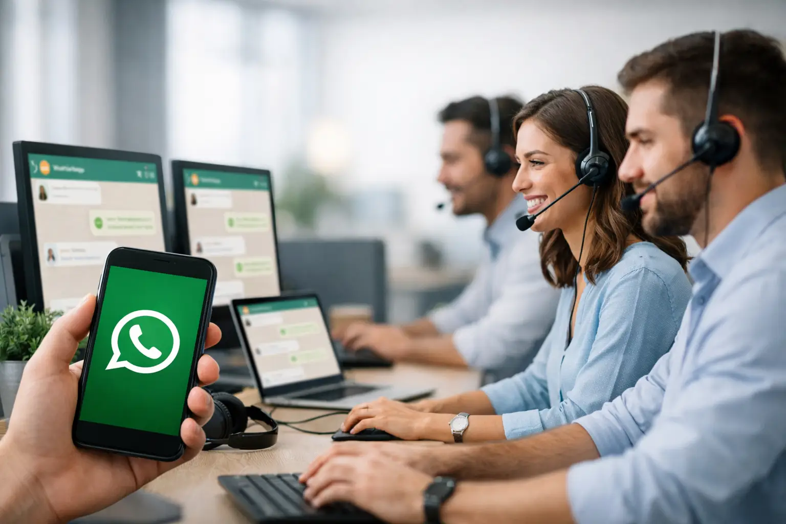कई एजेंटों के लिए WhatsApp: जुड़े हुए डिवाइस या साझा इनबॉक्स?